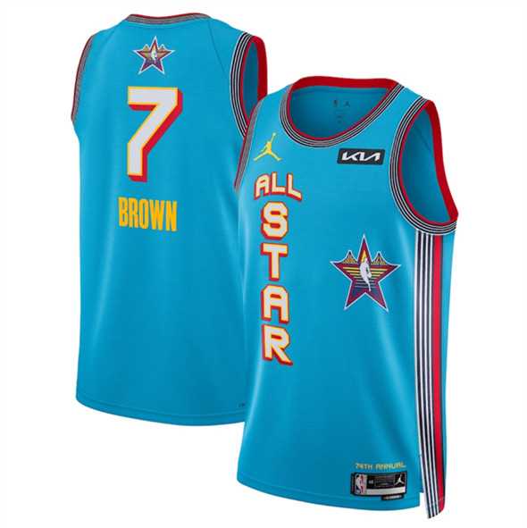 Mens 2025 All-Star #7 Jaylen Brown Light Blue Stitched Jersey Dzhi->2025 all star->NBA Jersey